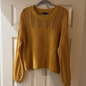 American Eagle Outfitters Mustard Knit Crew Neck Sweater